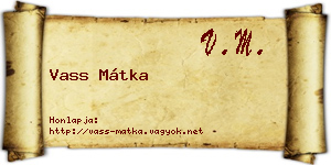 Vass Mátka névjegykártya